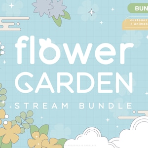 Twitch Flower Garden Stream Package Celestial / Cherry Blossom / Spring / Pastel / Pink / Overlay / Kawaii / Twitch / Animated / Clouds