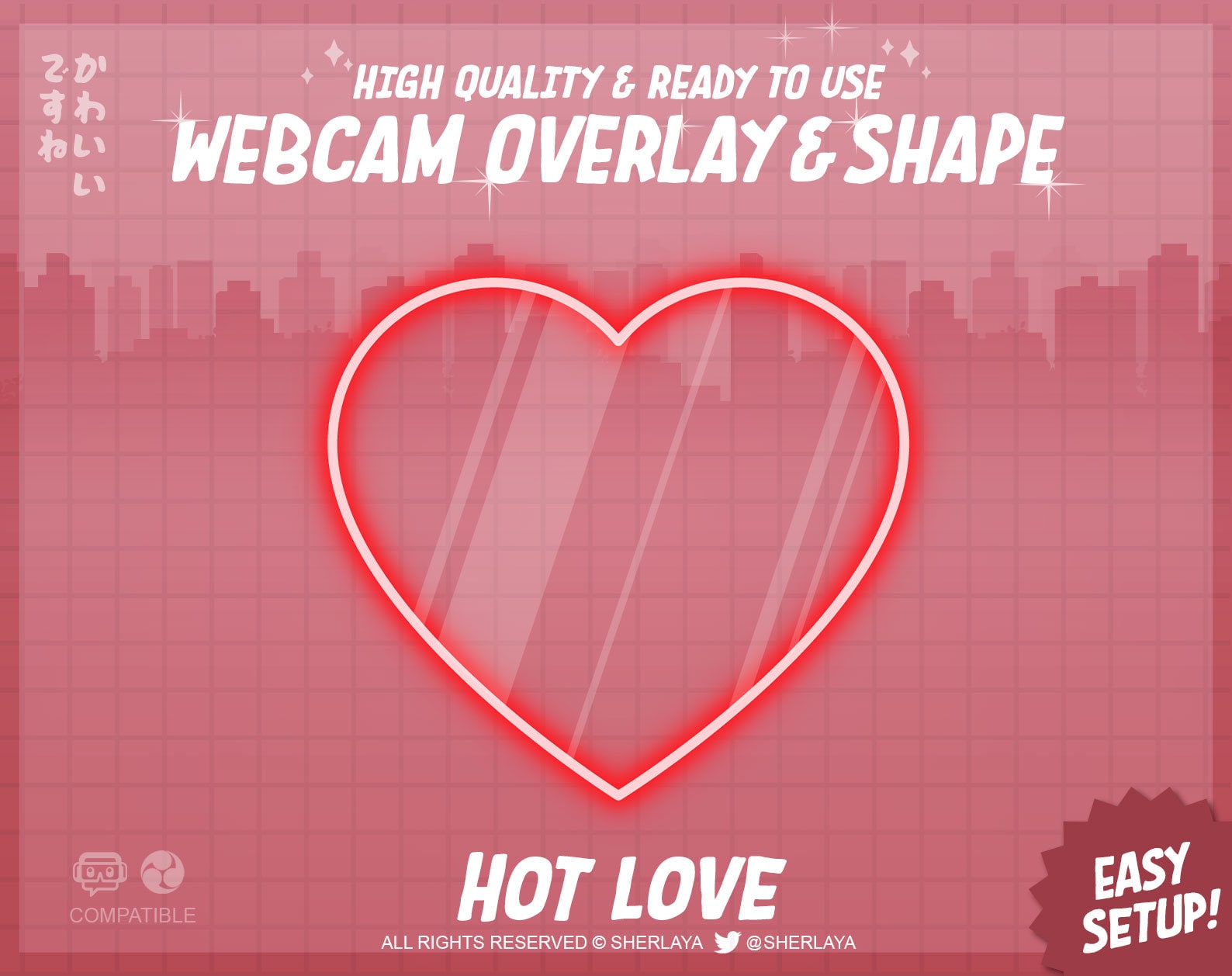cam Overlay & Shape Hot Love Neon / Heart / Frame / Twitch Etsy