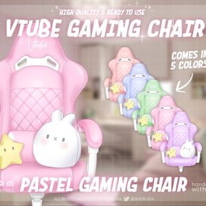 5x Vtuber Pastel Gaming Chairs / Pink / Assets / VTuber / Cute / Pink / Mint / Vtube / Kawaii