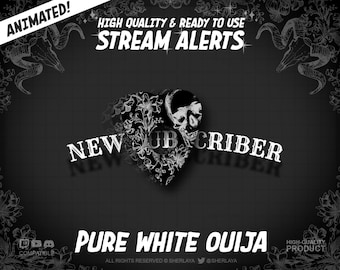 8x Animated Alerts Pure White Ouija / Pastel / Alerts / Wicca / Witch / Rose / Skull / Halloween / Goth / Gothic / Dark
