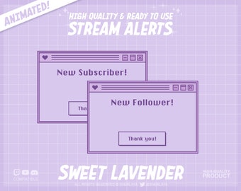 6x Animated Sweet Lavender Cream Retro / Cute / Pastel / Frame / Border / Camera / Kawaii / Twitch / Pixel / Stream