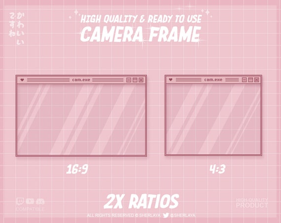 Webcam Overlay Strawberry Pink Windows Pastel Border Pixel