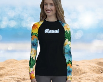 Women's Rash Guard, Kauai Rash Guard, Sun Shirt, SPF Shirt, Sun Protection