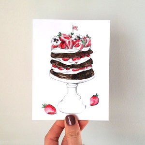 Get Cake greeting card handmade card typography card cake card Birthday card image 1
