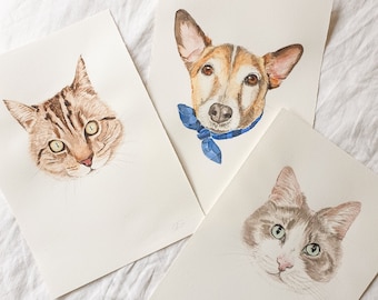 Custom Pet Portrait | Watercolour Pet Portrait | Pet Portrait | Original Pet Painting | Personalised Pet Painting