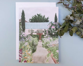 Picardy Garden greeting card - Any occasion card - Mother's Day card - Garden painting card - Housewarming card