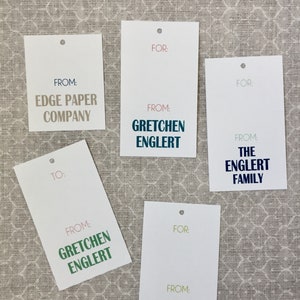 Tags, Custom Gift Tags, To From Tags, Personalized Tags, Holiday Tags, Greeting,  Name Tags, Paper Tags