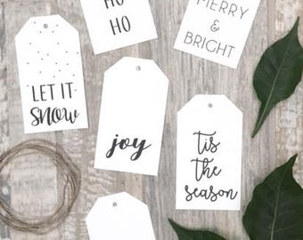 Printable Winter Holiday Gift Tag Set