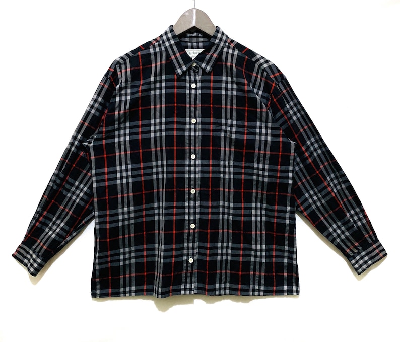 red and black burberry shirt
