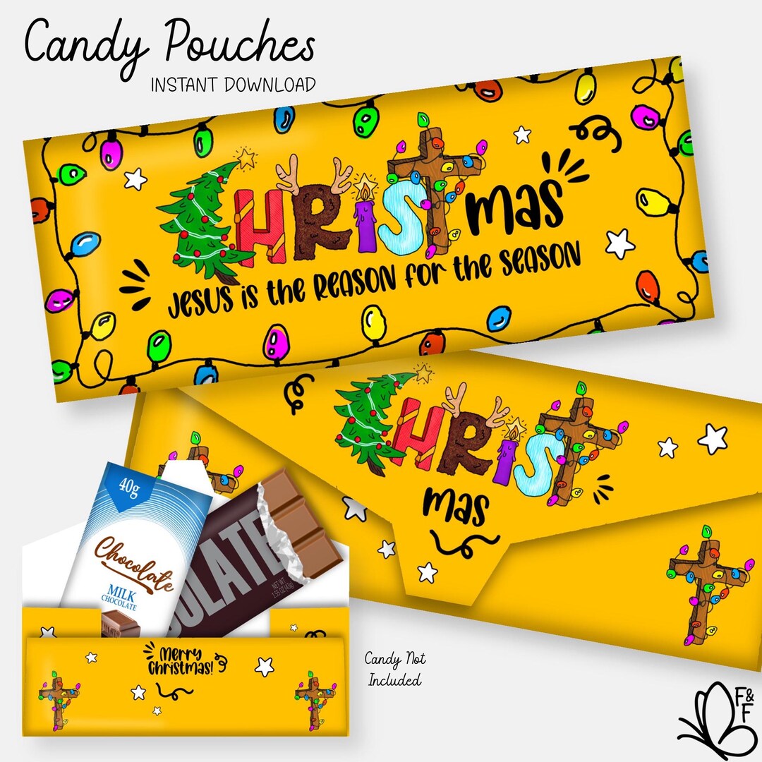Christmas Printable Christian Gifts: Candy Bar Wrappers, Bible Verse ...