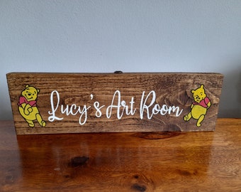 Personalised Wooden Door Sign. Kids bedroom sign gift