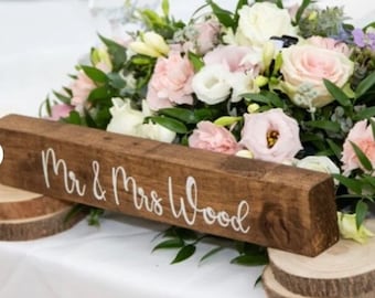 Top Table Mr & Mrs sign. Rustic wedding sign