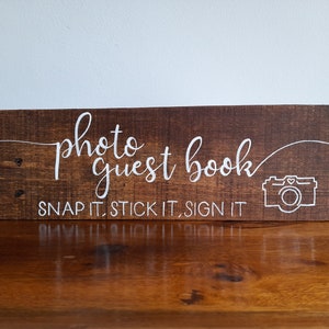 Wooden Photo Polaroid Guestbook Sign. Personalised sign