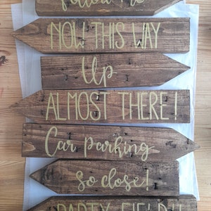 Wooden Arrow Signs PER ARROW. Bulk discounts. Eco friendly personalised wood arrows image 9