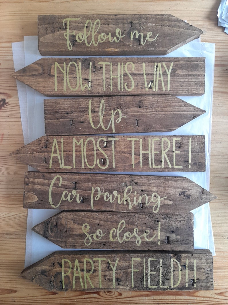 Wooden Arrow Signs PER ARROW. Bulk discounts. Eco friendly personalised wood arrows image 9