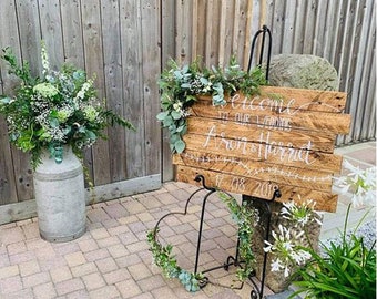 Personalised Wedding Wooden Welcome Sign. Eco-friendly