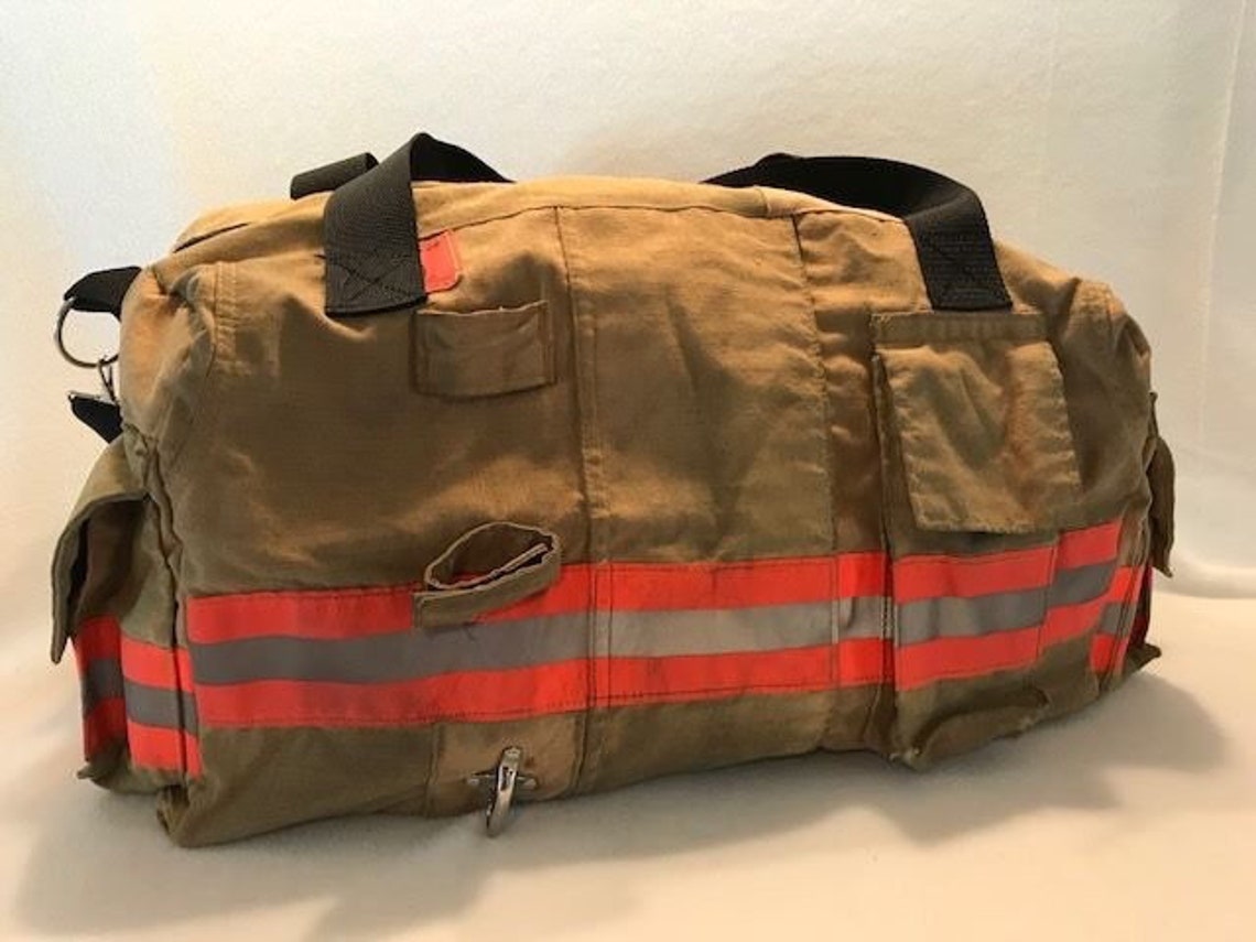 Firefighter Bunker Gear Duffel Bag Tan with Orange/grey Trim Etsy