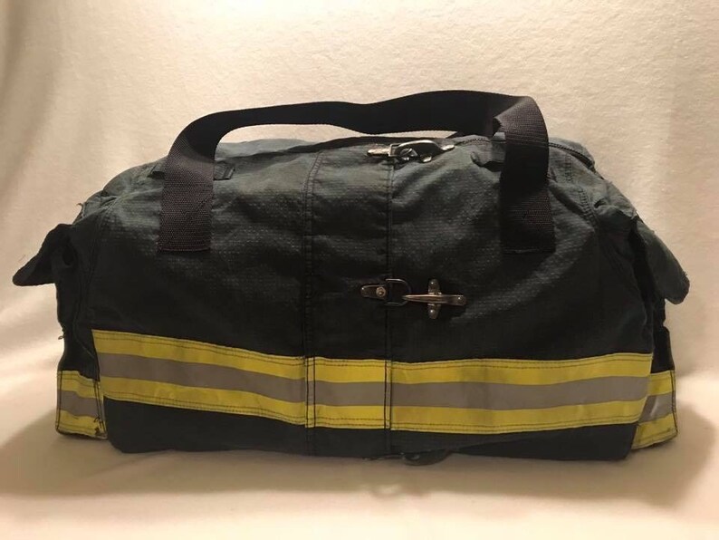 Firefighter Bunker Gear Duffel Bag Black with Lime/grey trim | Etsy