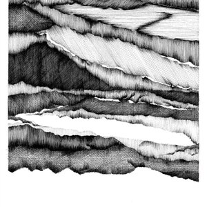 A3/A4 GICLEE Limited Edition print, Monochrome Contemporary Abstract drawing image 6