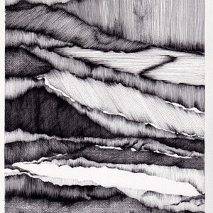 A3/A4 GICLEE Limited Edition print, Monochrome Contemporary Abstract drawing image 4