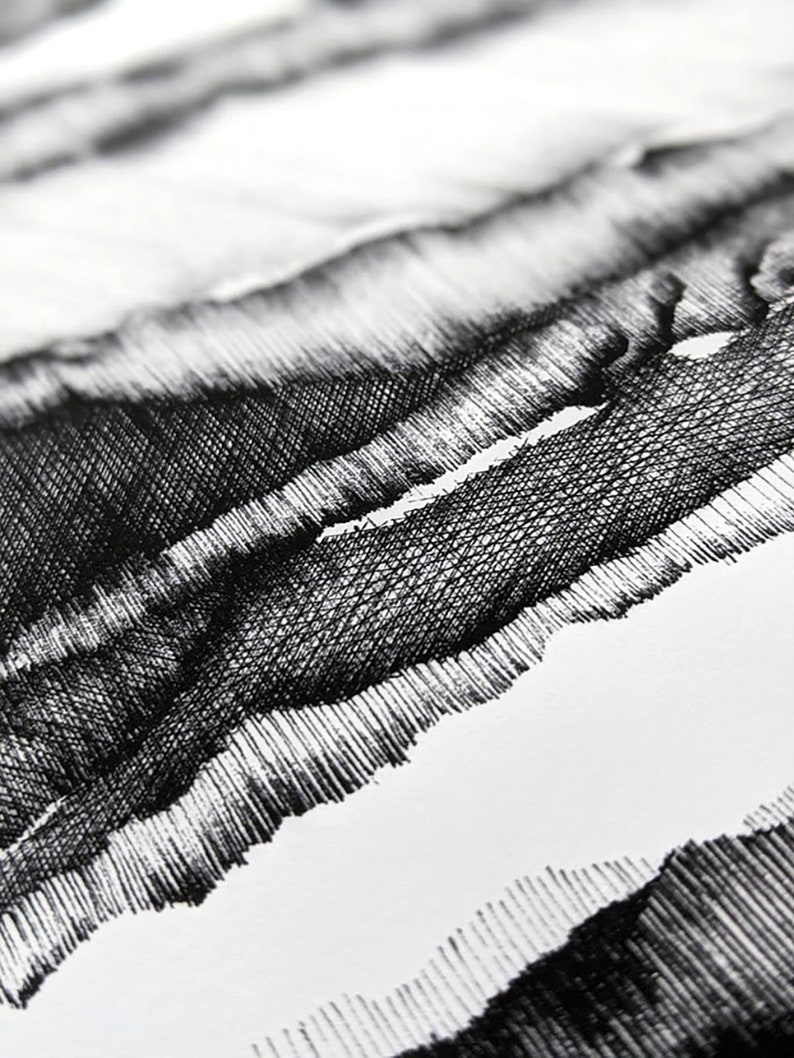 A3/A4 GICLEE Limited Edition print, Monochrome Contemporary Abstract drawing image 7