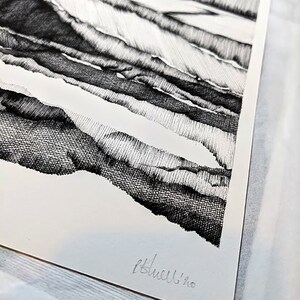 A3/A4 GICLEE Limited Edition print, Monochrome Contemporary Abstract drawing image 5