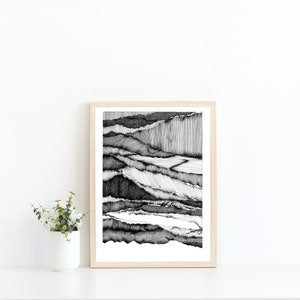 A3/A4 GICLEE Limited Edition print, Monochrome Contemporary Abstract drawing image 1