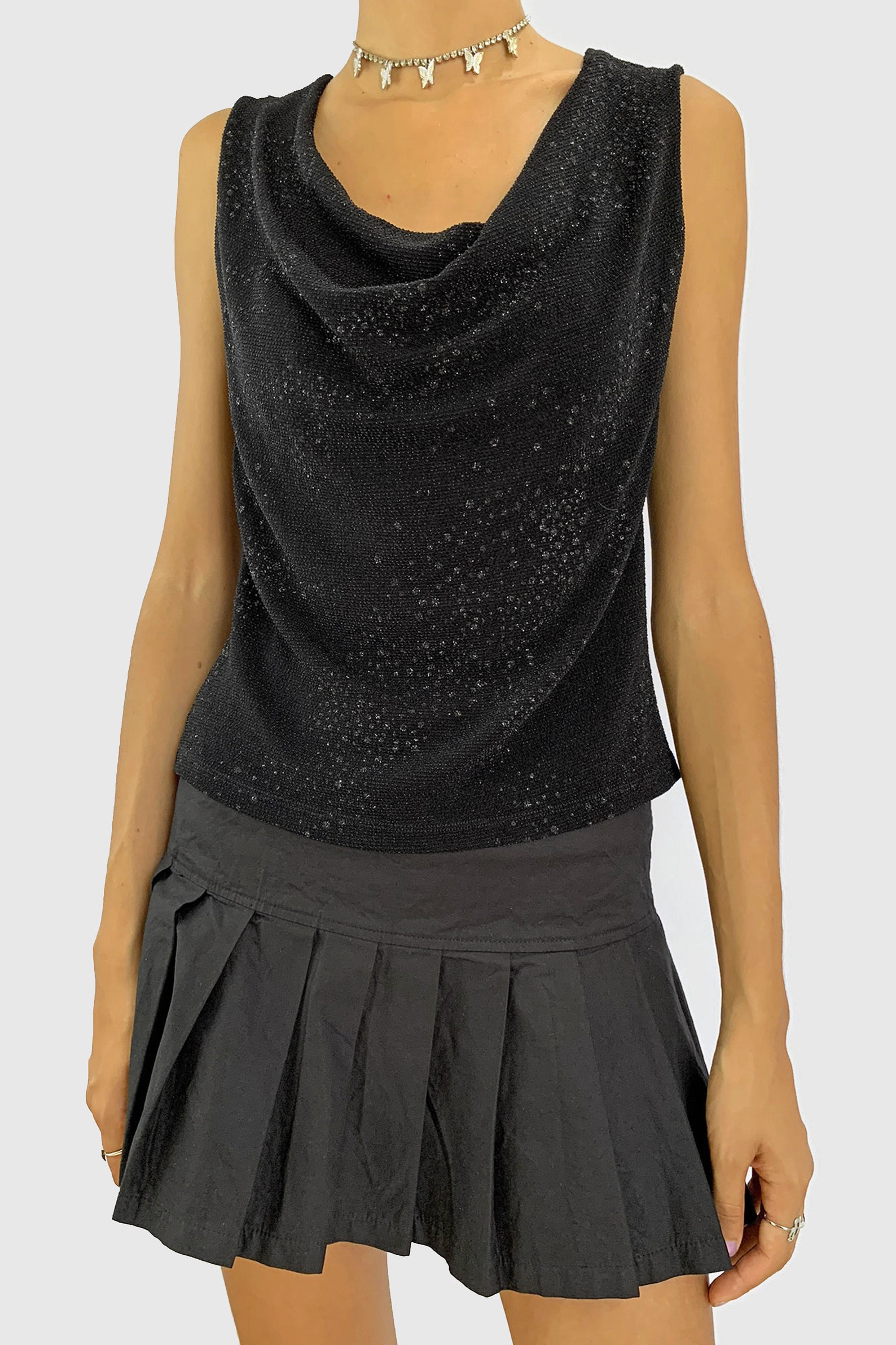 black y2k tank top