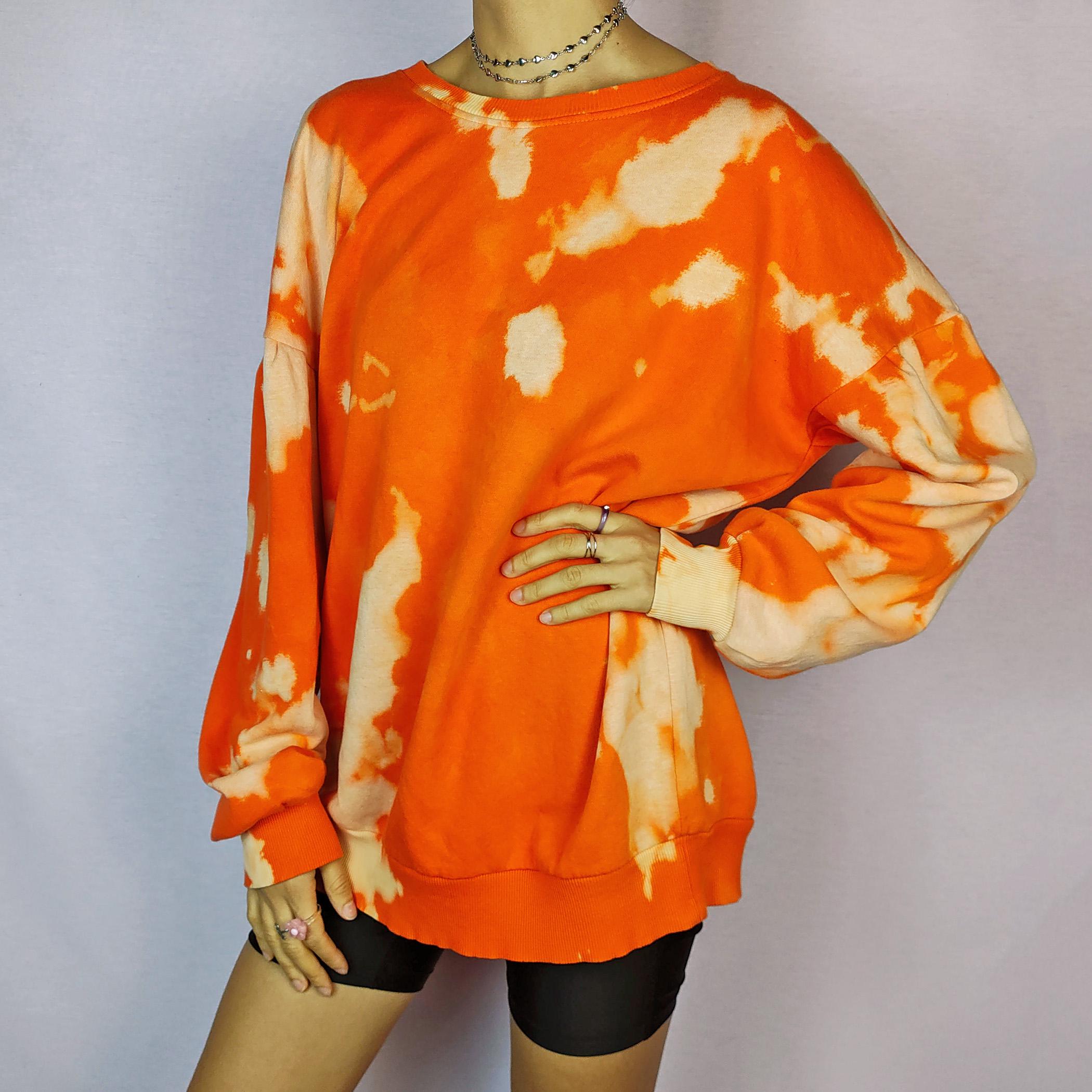 Orange Bleached Sweatshirt - Etsy Canada