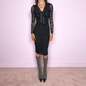d&g black lace dress Dolce & Gabbana lace-embellished Midi Dress | Black