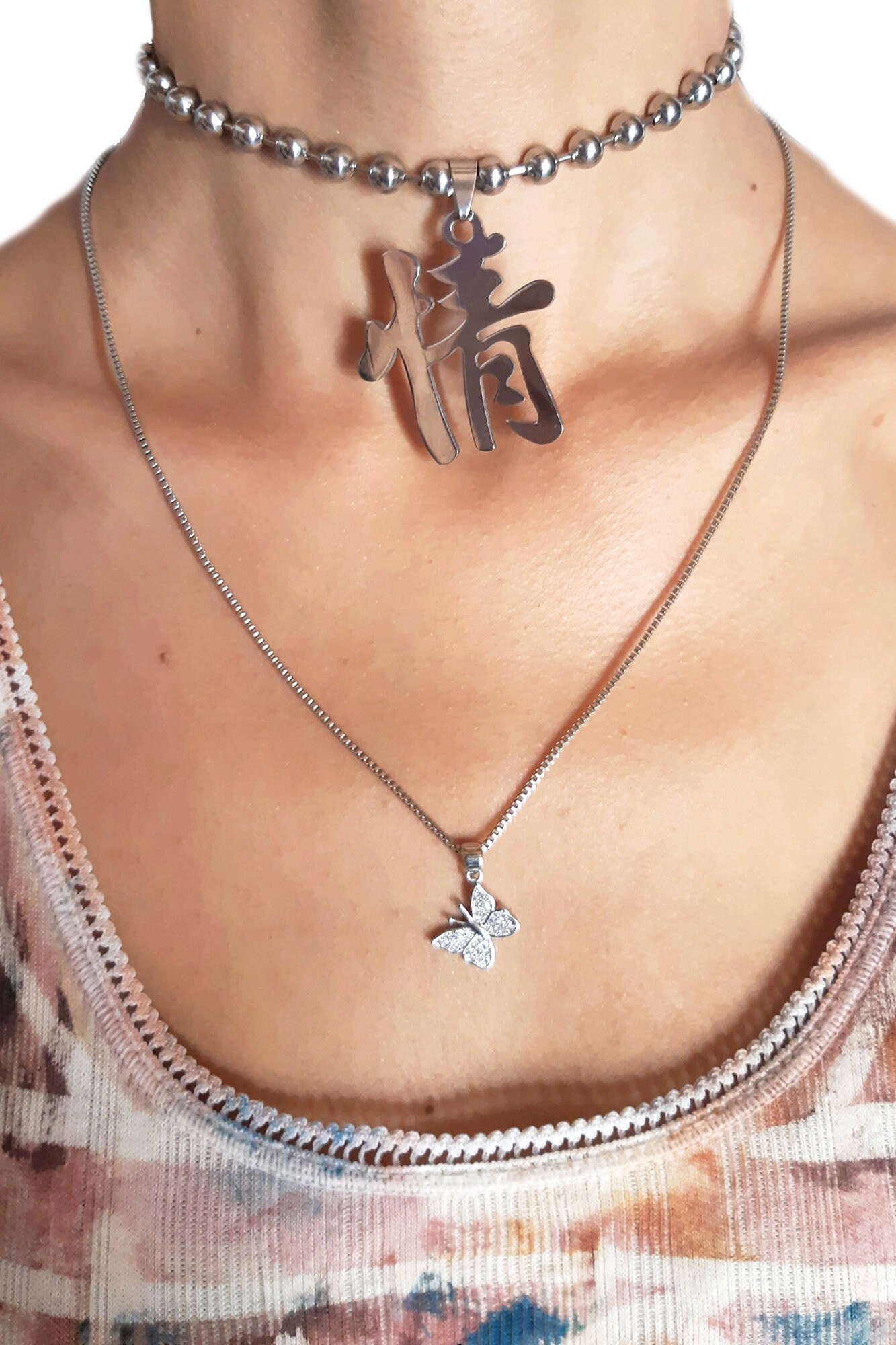 Y2k Love Choker Chunky Ball Chain 