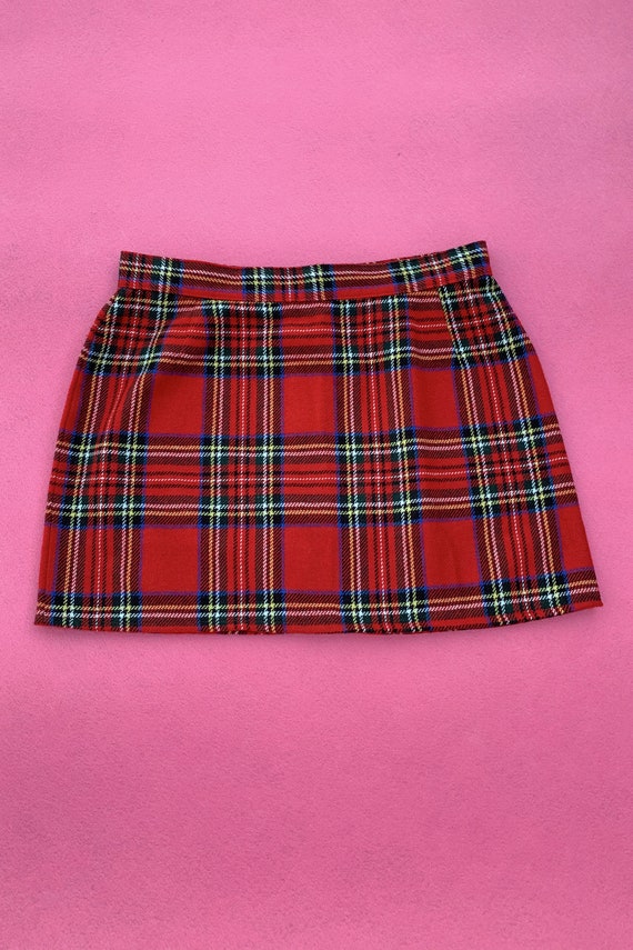 90s Red Tartan Mini Skirt Checkered School Girl Uniform Grunge | Etsy