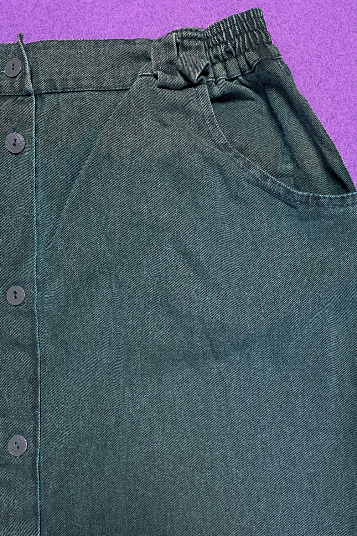 dark green jean skirt
