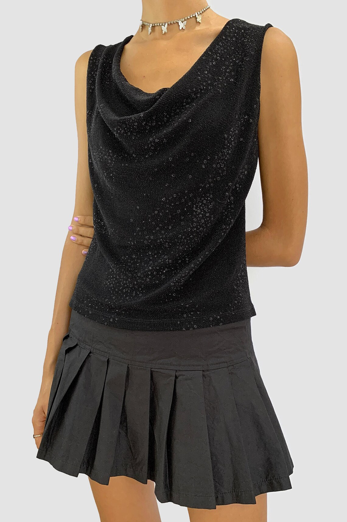 black y2k tank top