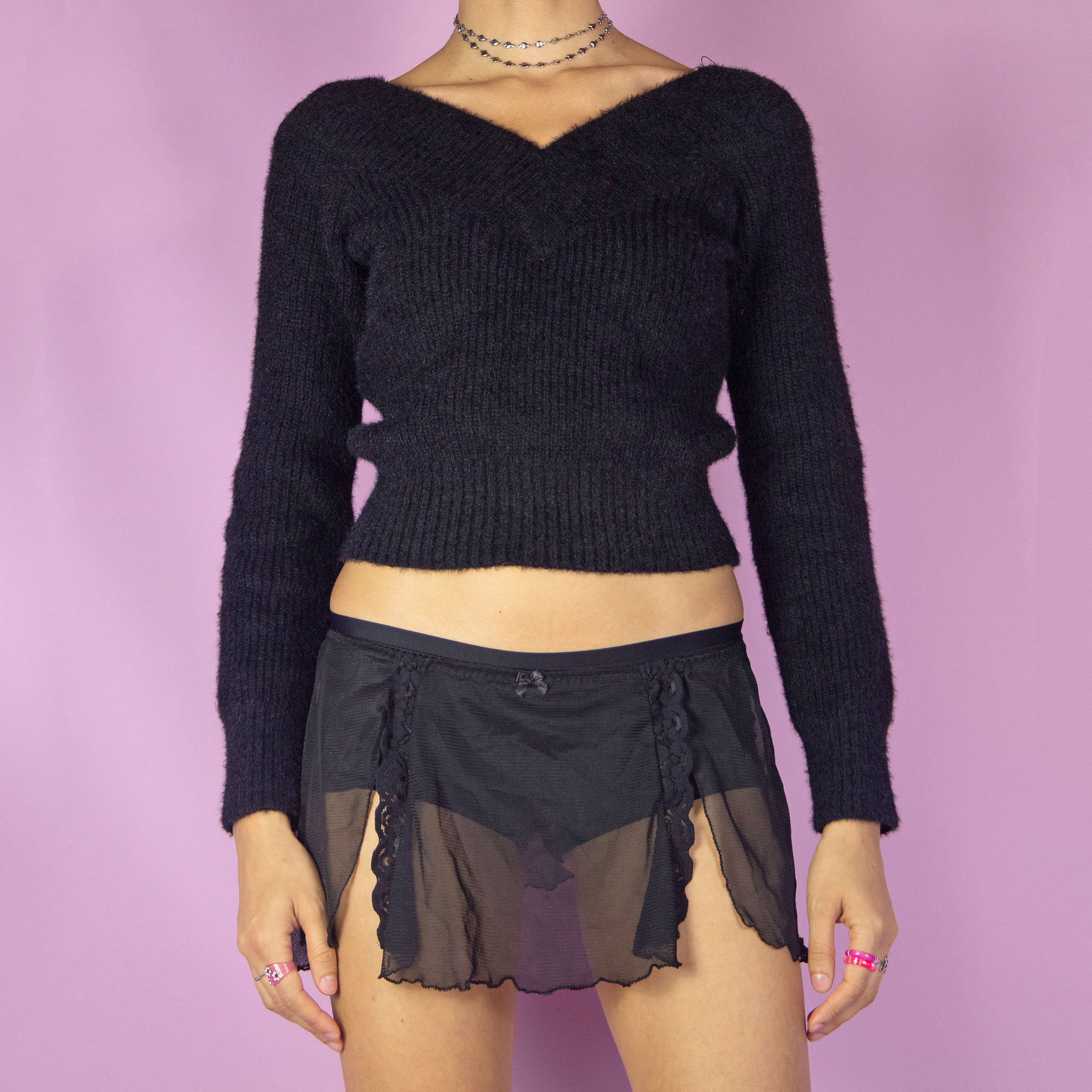 Mesh Skirt Black Lace Skirt 90s UO Flocked Dragon Print '90s Mesh