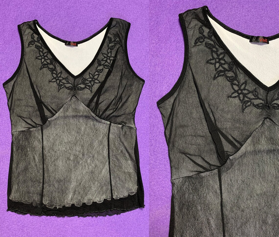 black y2k tank top
