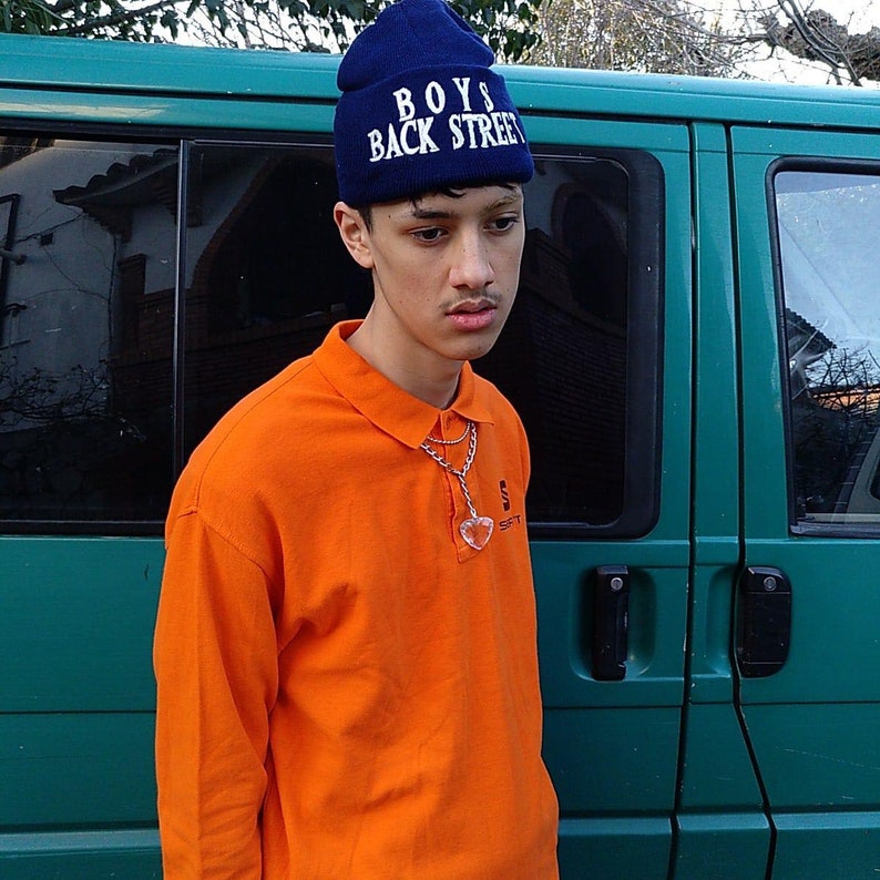 Vintage Y2K Back Street Boys Dark Blue Knitted Beanie