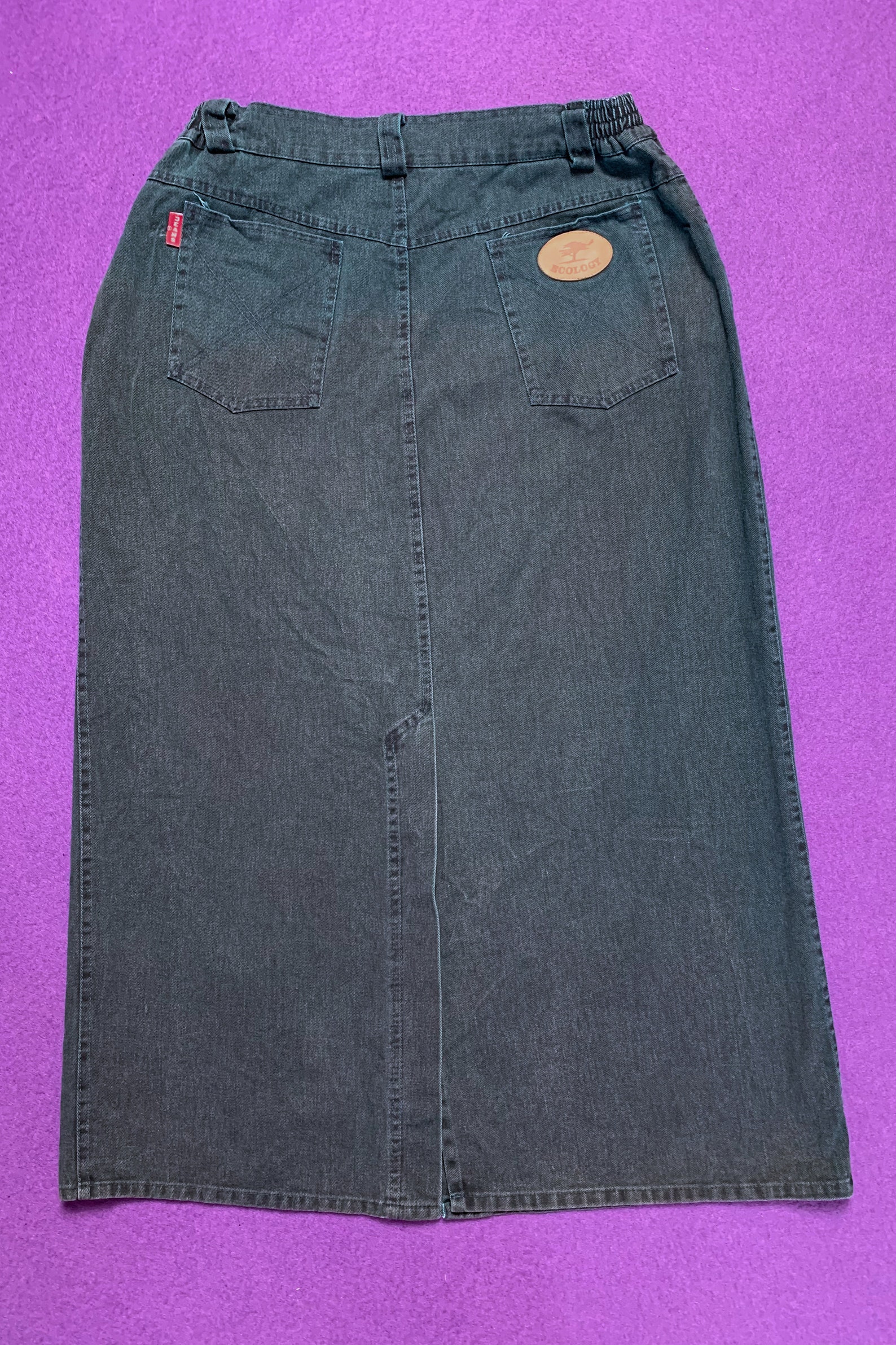 dark green jean skirt