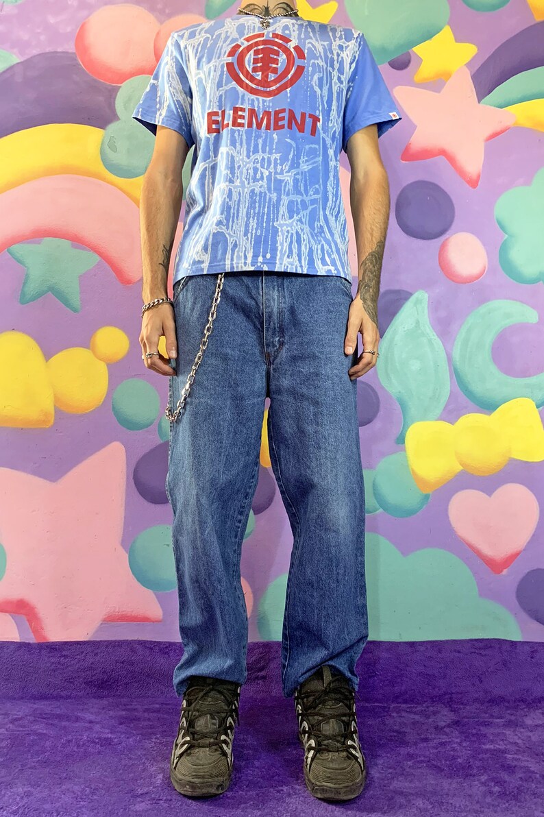 Y2K 90s Skater Denim Jeans Pants Wide Leg Trousers Cyber Grunge Skater Aesthetic Baggy Vintage \u2013 Size L