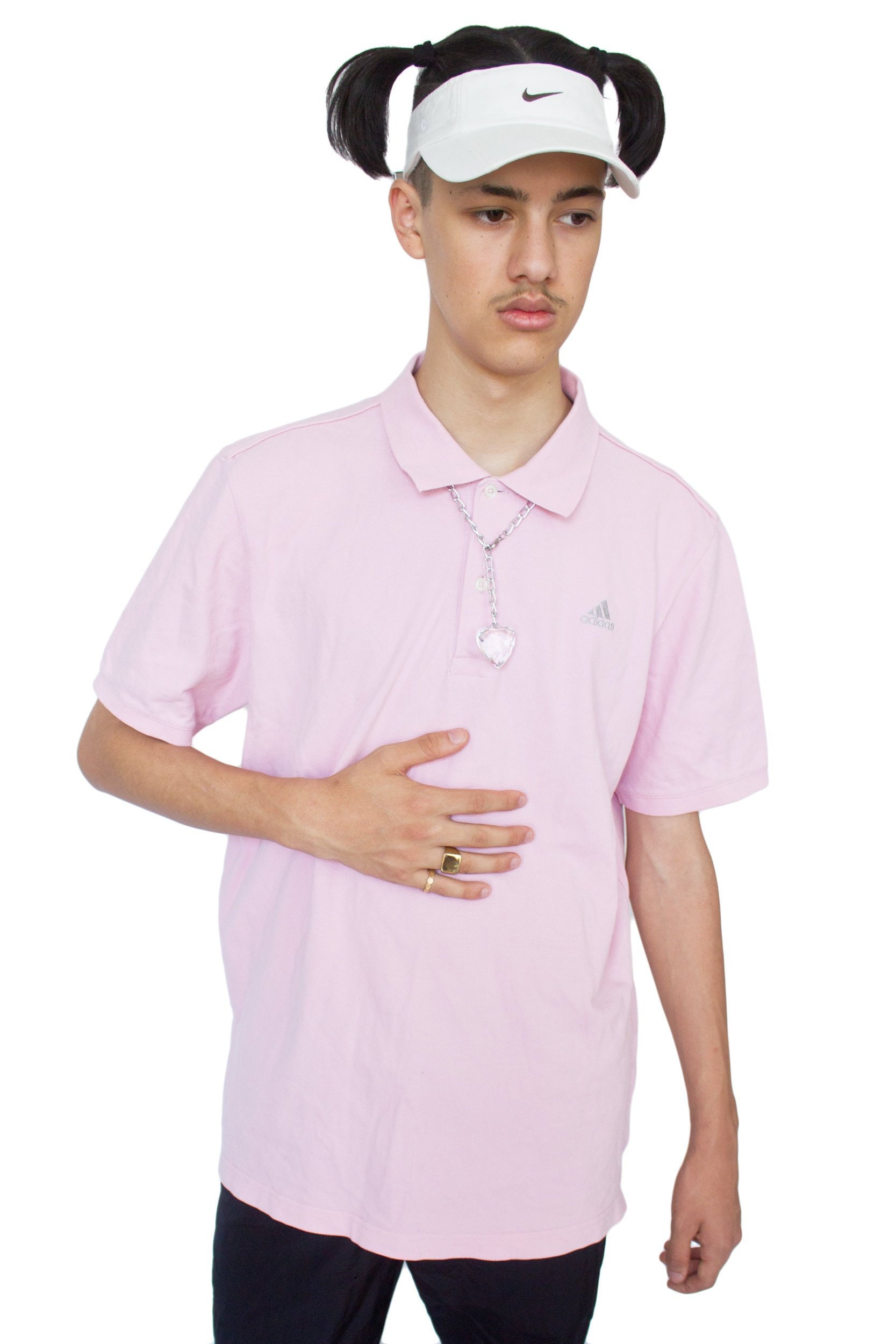 pink adidas polo