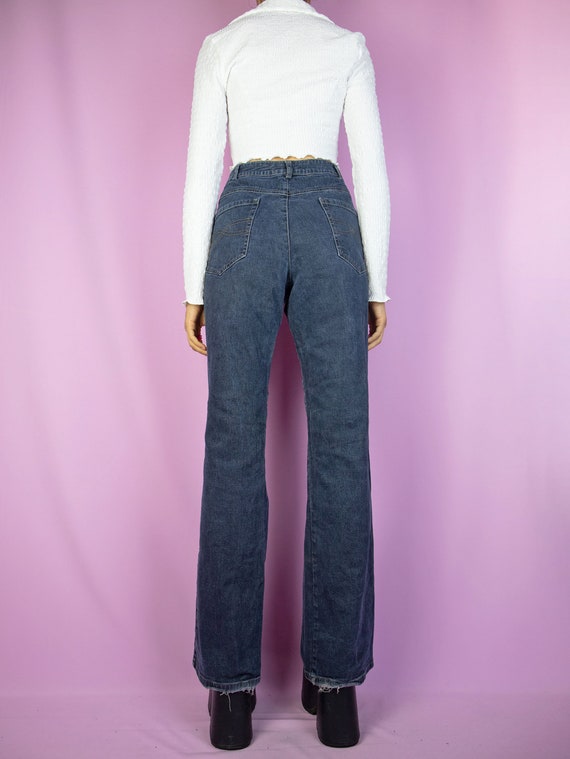 2000s Y2K Floral Flare Jeans Dark Denim Pants Appliqué Wide - Etsy