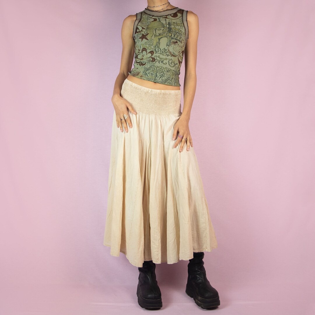 Y2K Bias Cut Maxi Skirt SZ 16-18