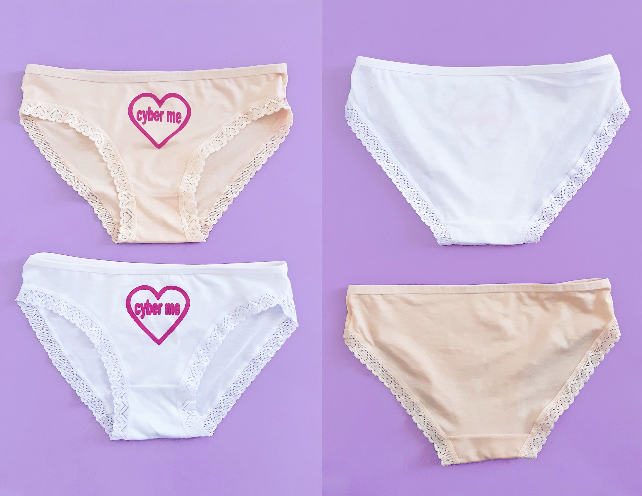 Cyber Me Lace Panties BUNDLE PACK Pastel White Underwear Etsy