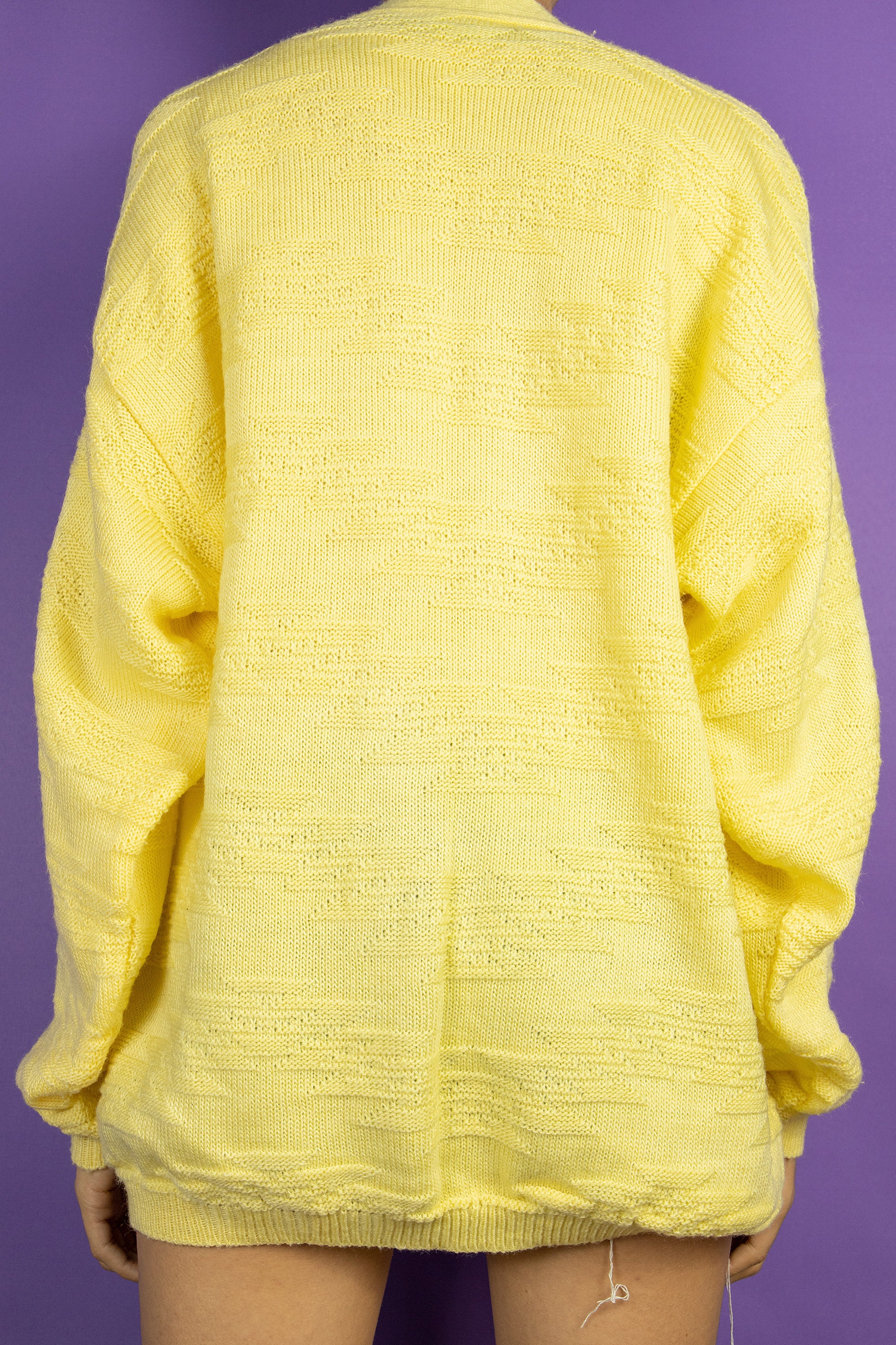 Vintage 90s Yellow Knit Cardigan 