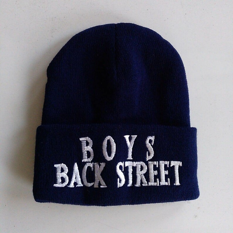 Vintage Y2K Back Street Boys Dark Blue Knitted Beanie