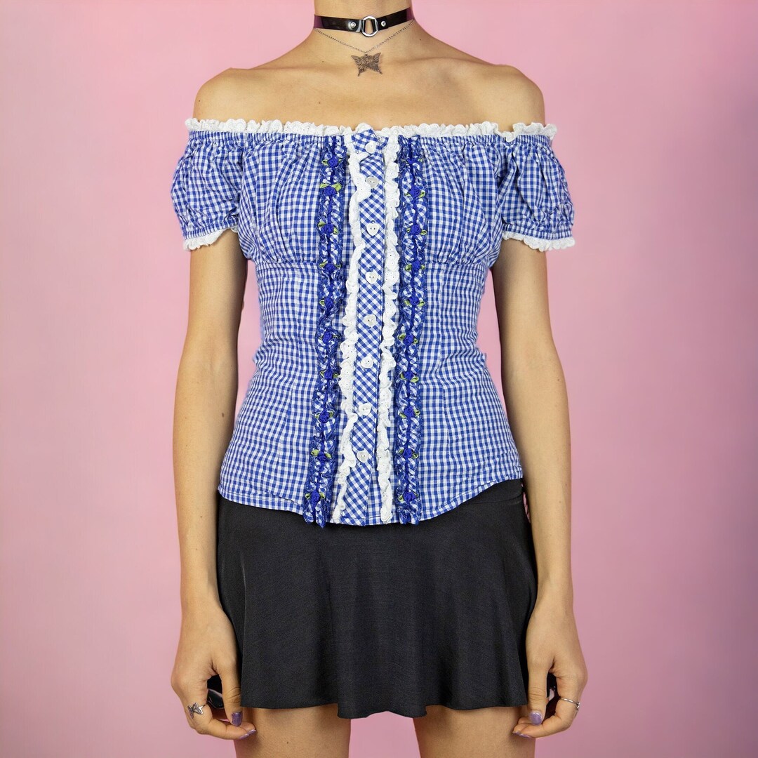 Damen Y2K Top Gerafft Gesmokt - Bauchfreies Crop Top Mit Rüschen Sommer