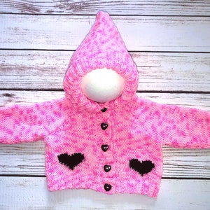 Baby Goth Girl Knitted Skull Heart Hoodie Hoody Cardigan Clothes Halloween Gothic Horror Sugar Alternative Punk Emo Black Spooky Gift 3-6M