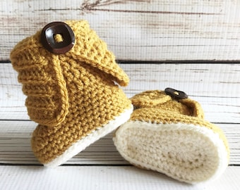 Hand gebreide gehaakte babylaarzen 0-3 maanden One of a Kind UK VERKOPER