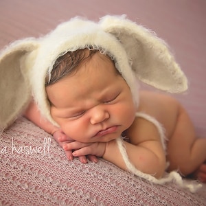 Knitted Baby Hat Bunny Rabbit Bonnet Clothes Beanie Cap Brushed long ears Premium photo prop Gift Newborn - 12 months Sitter Gift