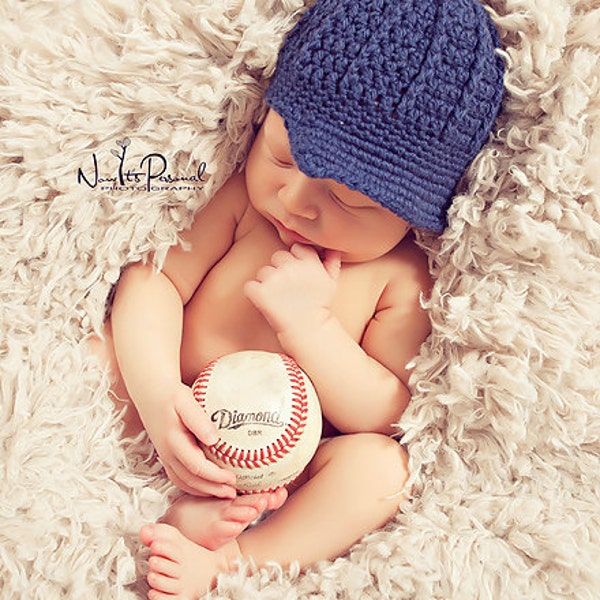 Baby Gehäkelte Baseballmütze Junge Blau Zeitungsjunge Paperboy Schirmmütze Baumwolle Sonne Mädchen Unisex PREMIUM SOFT Frühes Frühchen Frühchen Neugeborene-12 Monate